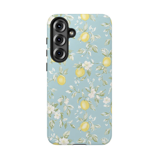 Lemon Blossom Blue Samsung Case