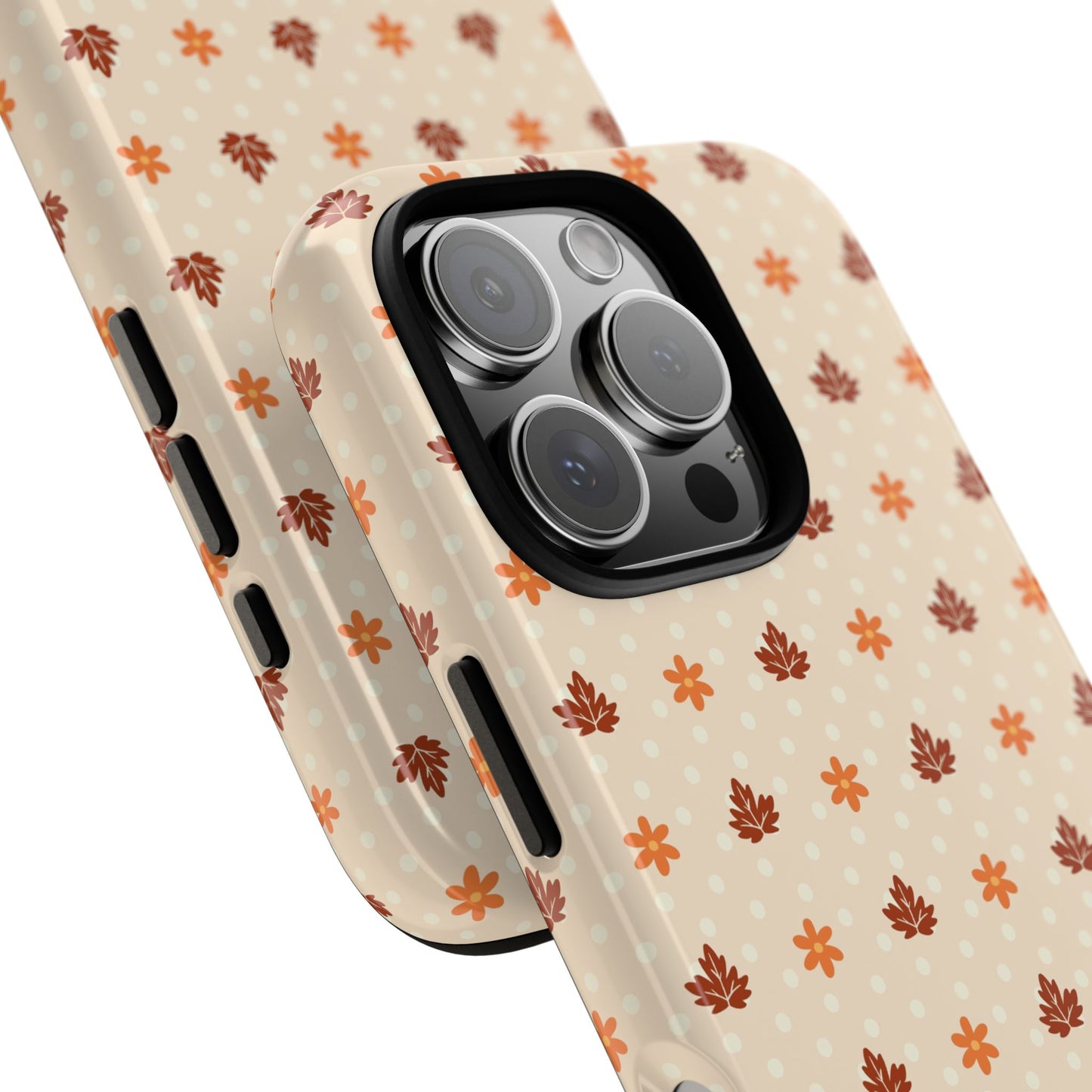 Beige Fall Floral Polka Dot iPhone Case