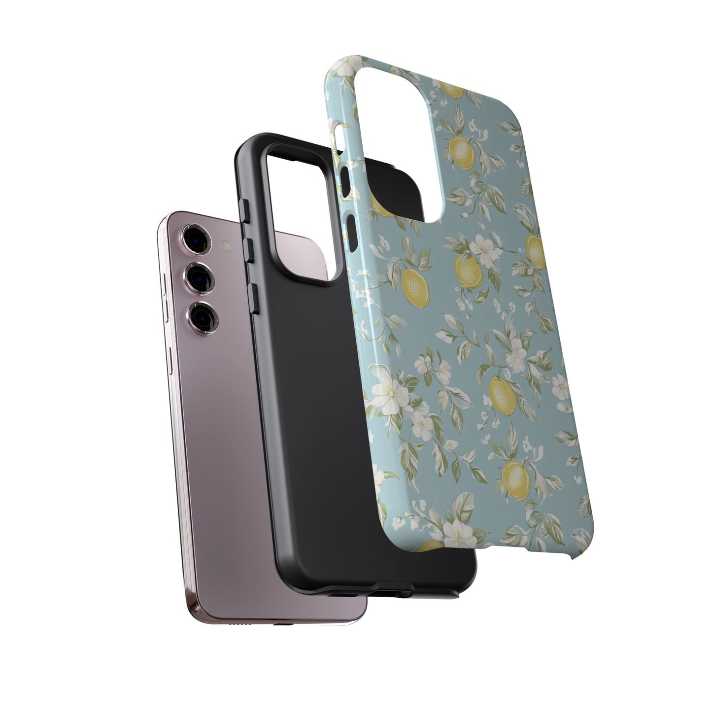 Lemon Blossom Blue Samsung Case