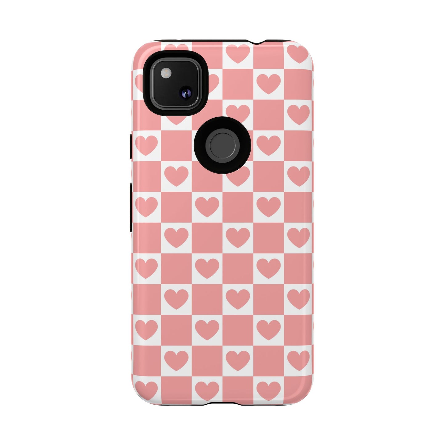 Pink Heart Checkerboard Google Pixel Case