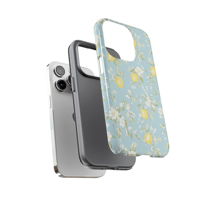 Lemon Blossom Blue iPhone Case