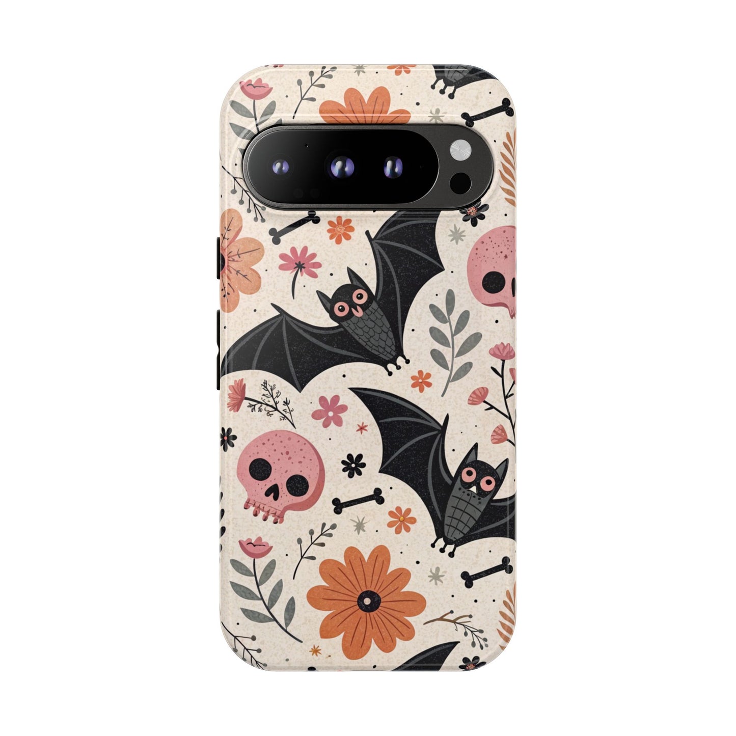 Floral Bats & Skulls Halloween Google Pixel Case