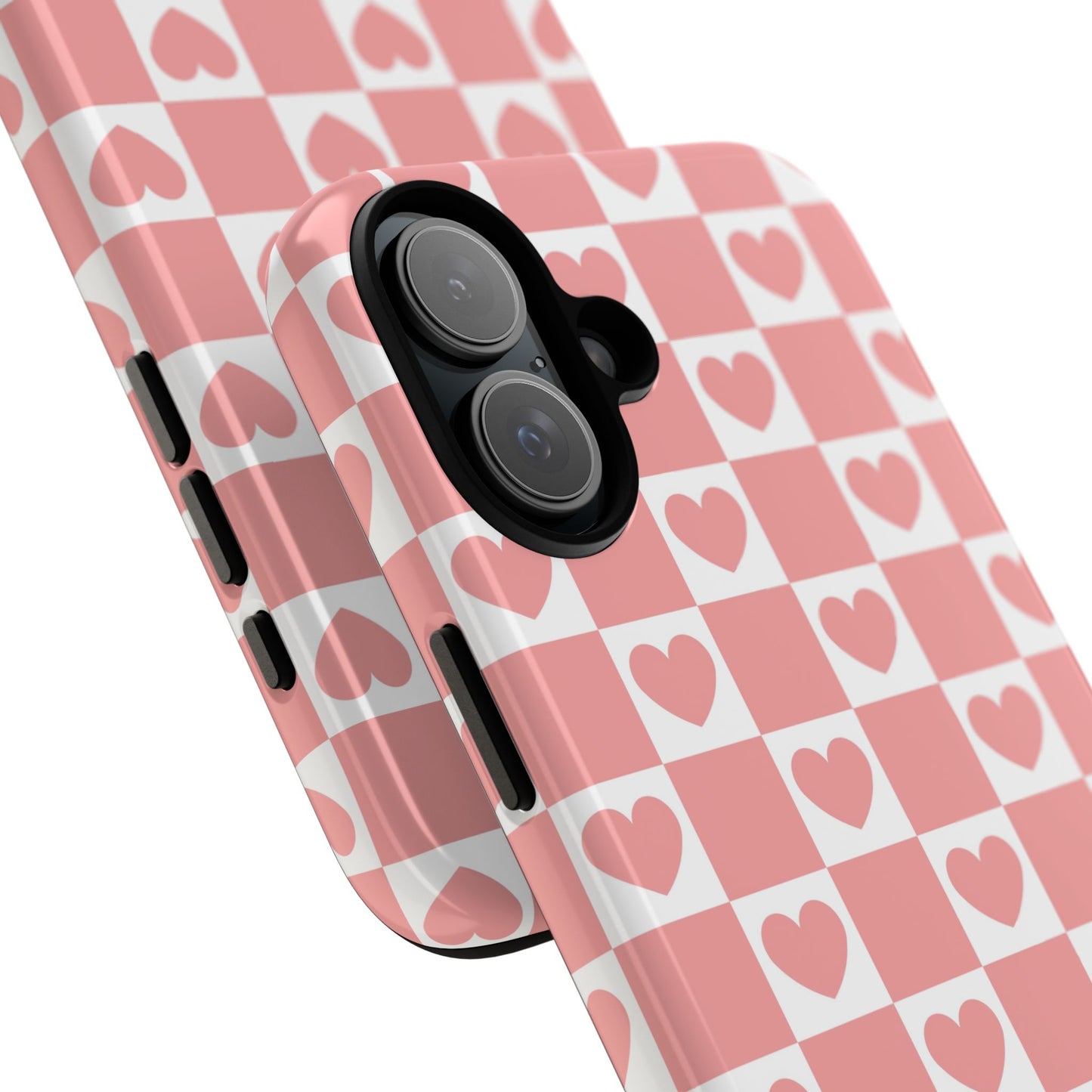 Pink Heart Checkerboard iPhone Case