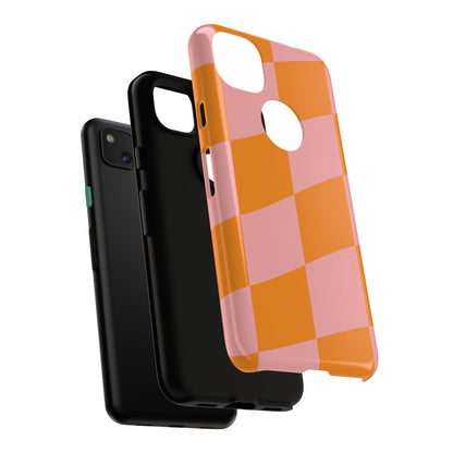 Pink & Orange Wavy Checker Google Pixel Case