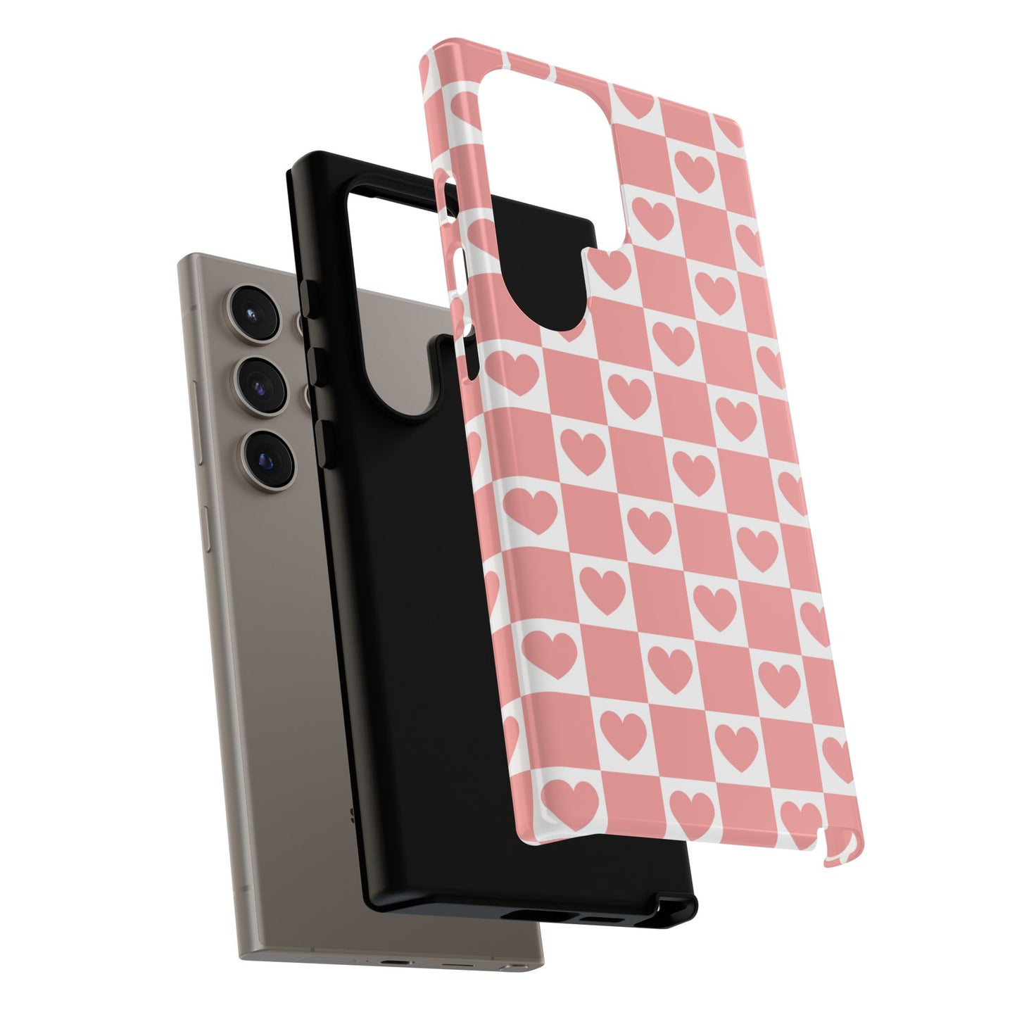 Pink Heart Checkerboard Samsung Case
