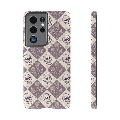 Vintage Skull & Floral Diamond Samsung Case