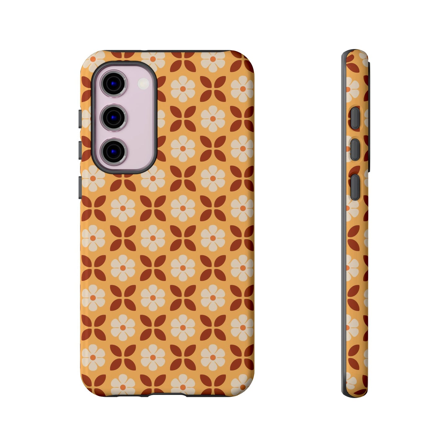 Retro Orange Flower Power Samsung Case