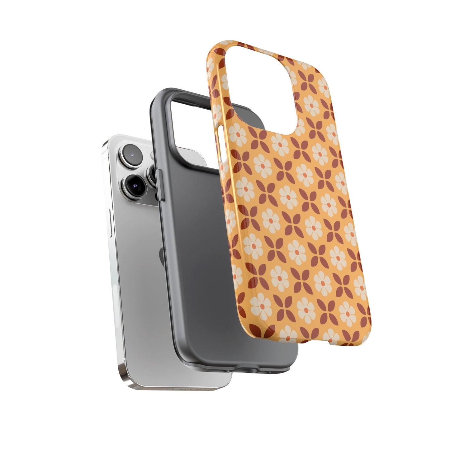 Retro Orange Flower Power iPhone Case