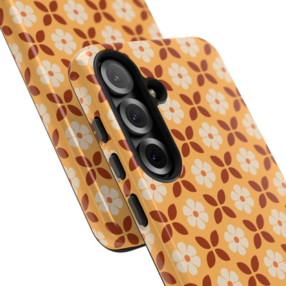Retro Orange Flower Power Samsung Case