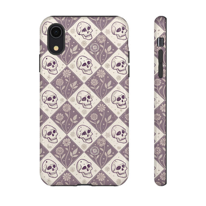 Vintage Skull & Floral Diamond iPhone Case