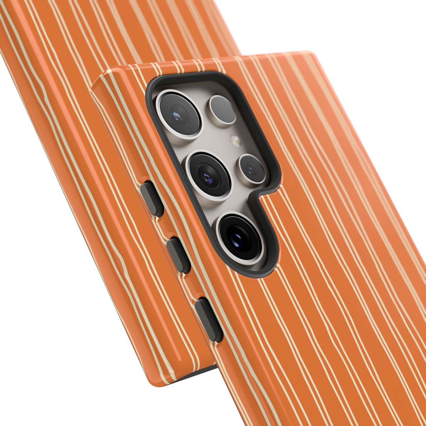 Orange Vertical Stripe Samsung Case