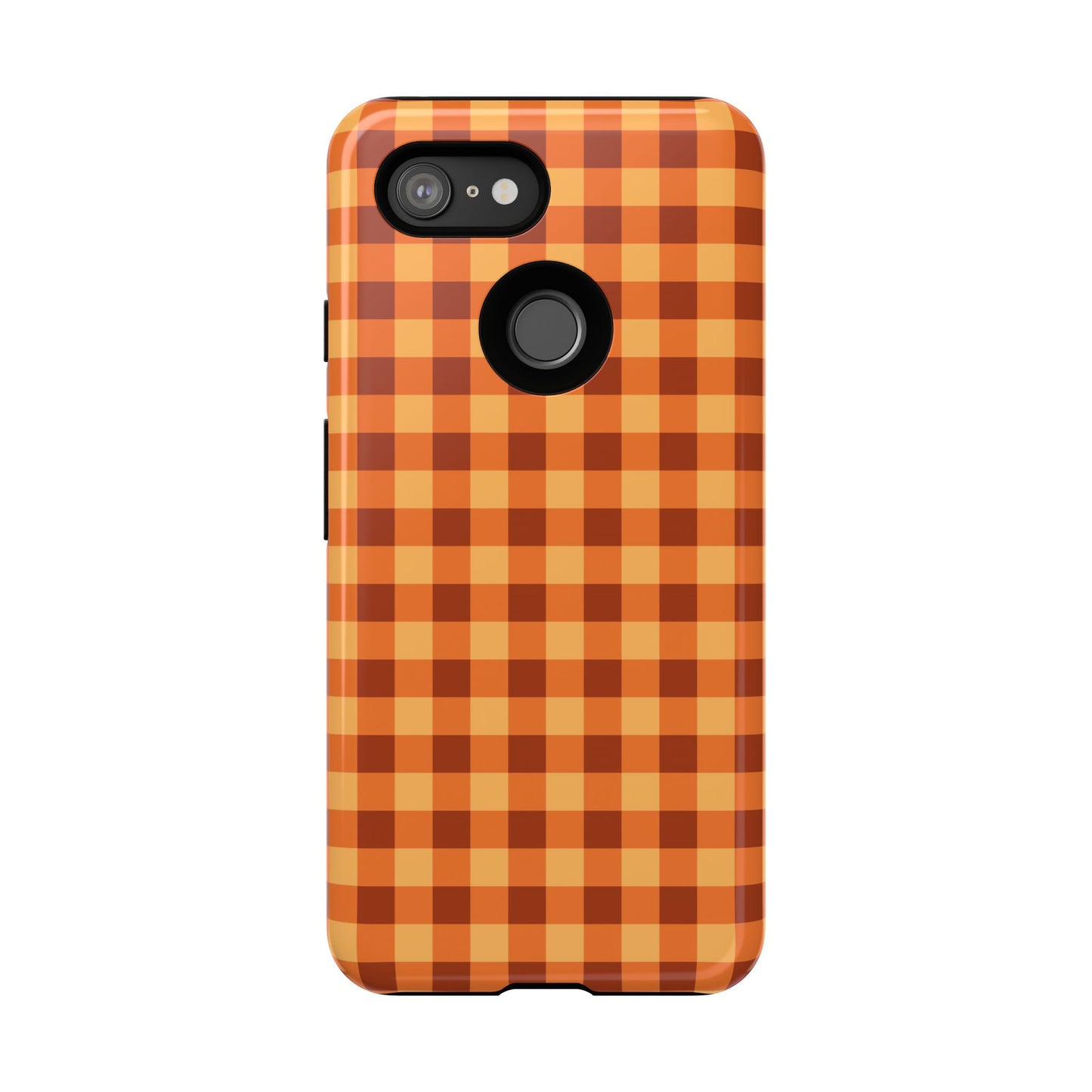 Orange Gingham Checkered Google Pixel Case