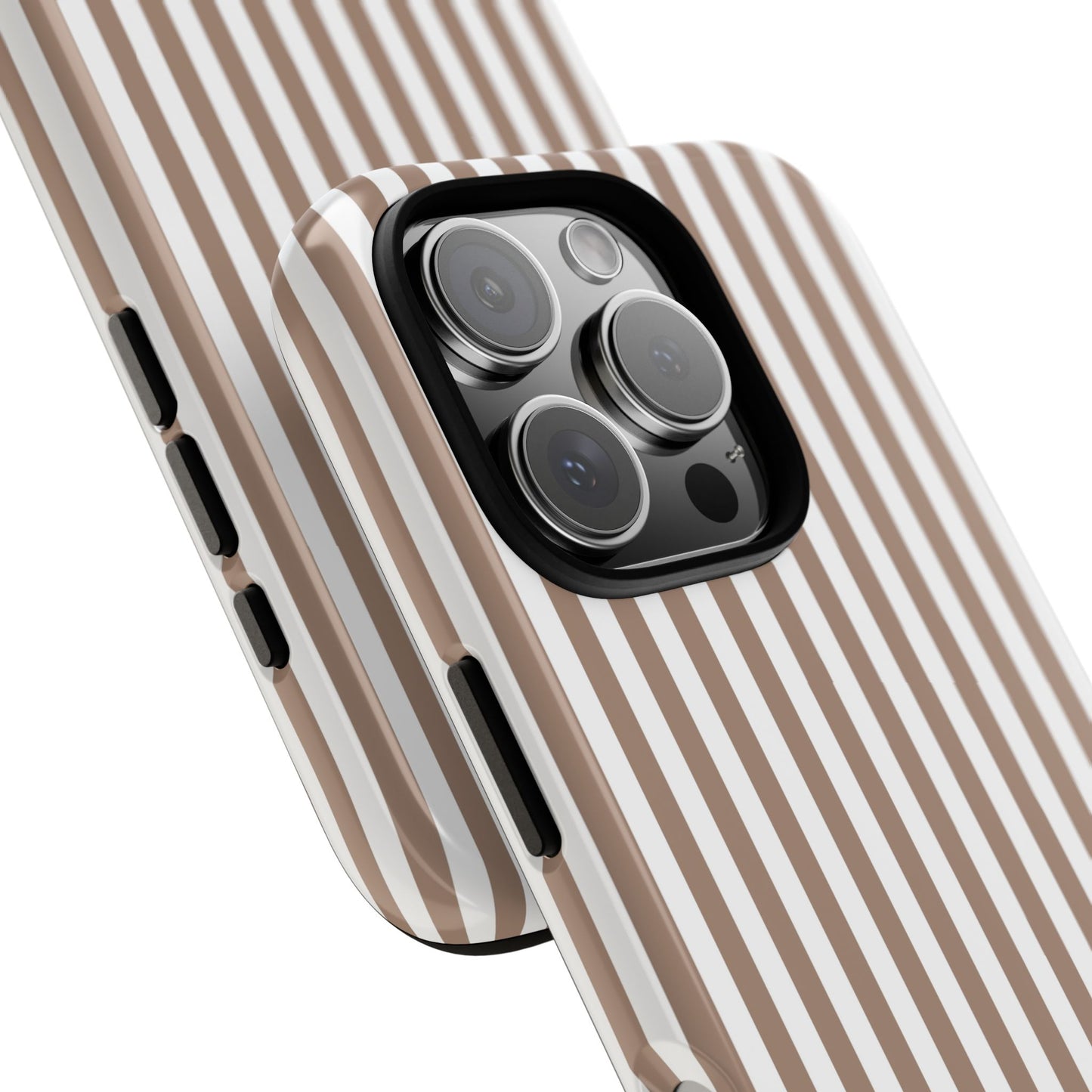 Beige & White Stripe iPhone Case