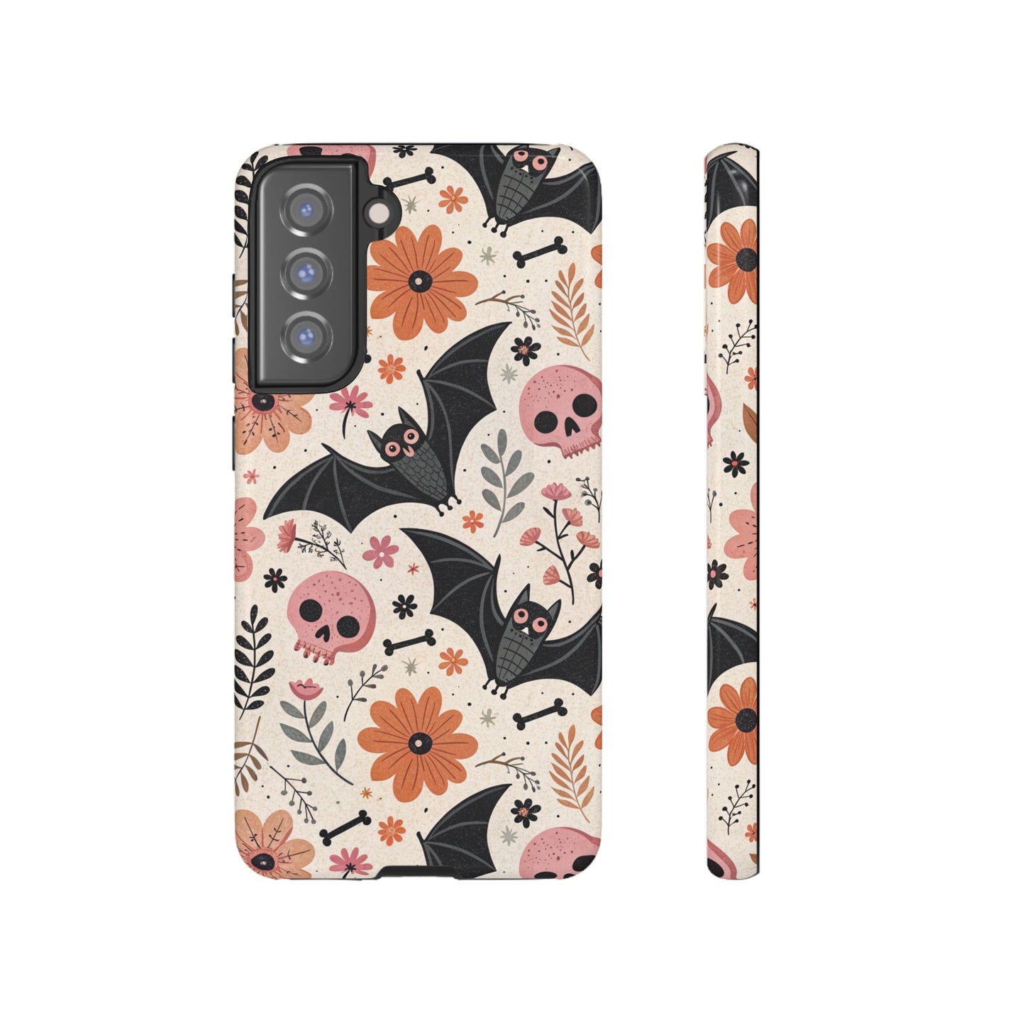 Floral Bats & Skulls Halloween Samsung Case