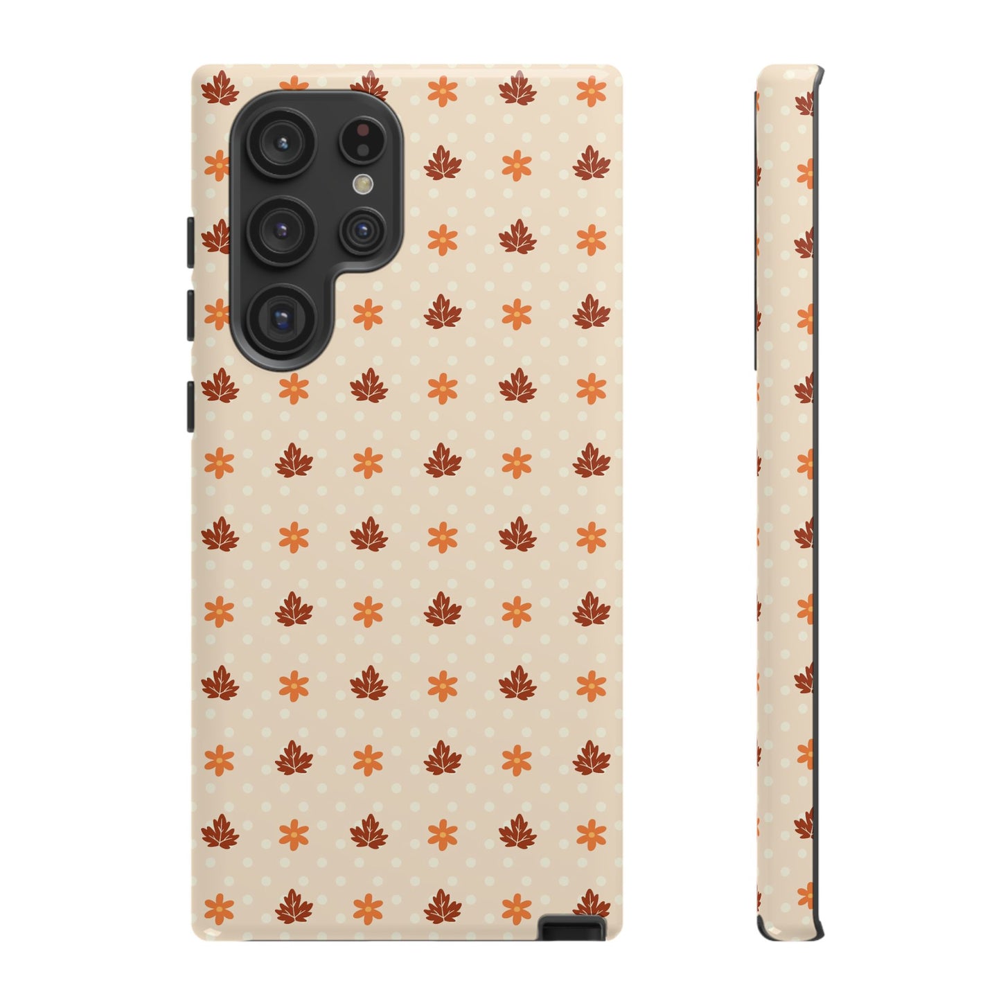 Beige Fall Floral Polka Dot Samsung Case