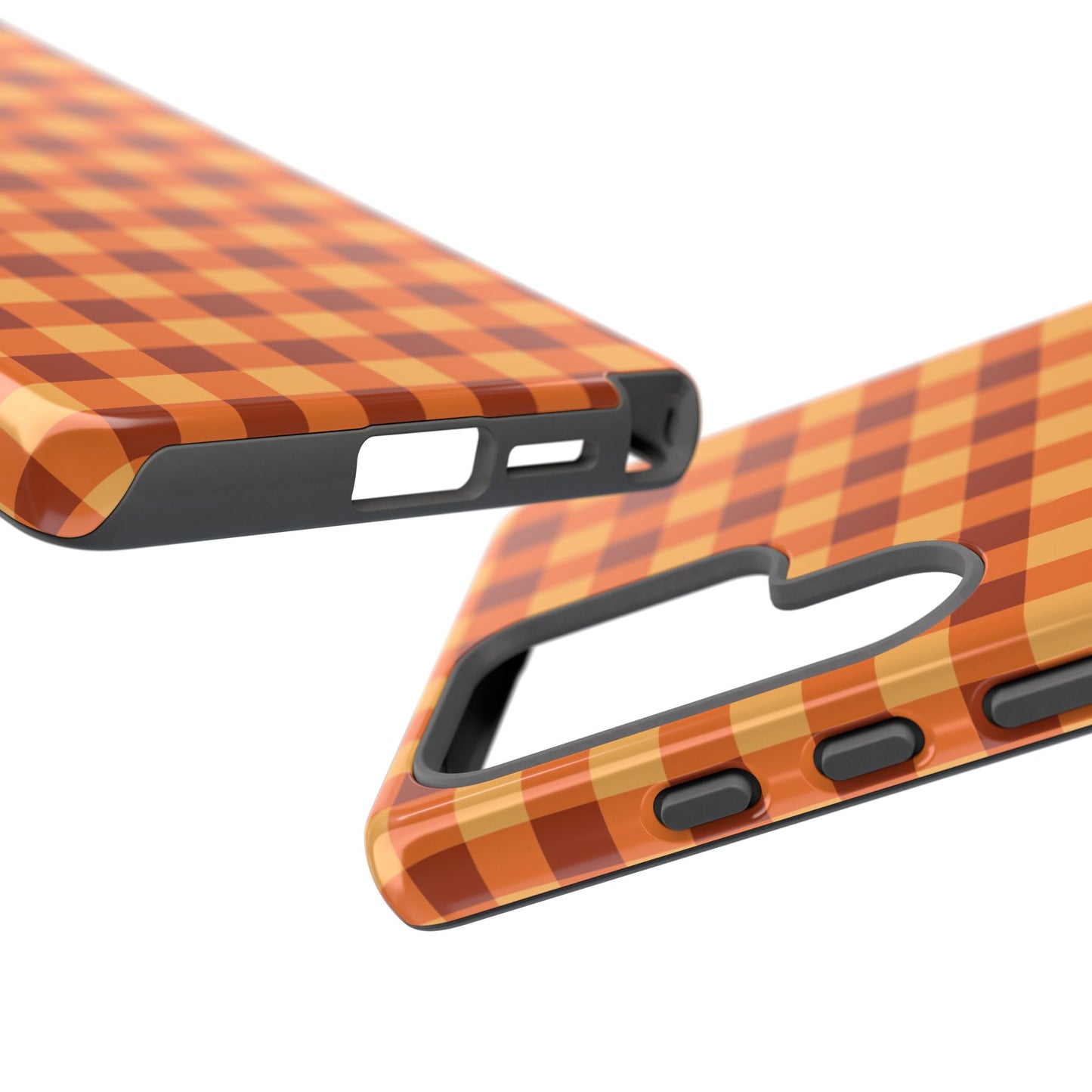 Orange Gingham Checkered Samsung Case