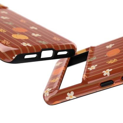 Pumpkin Spice Floral Stripe Google Pixel Case