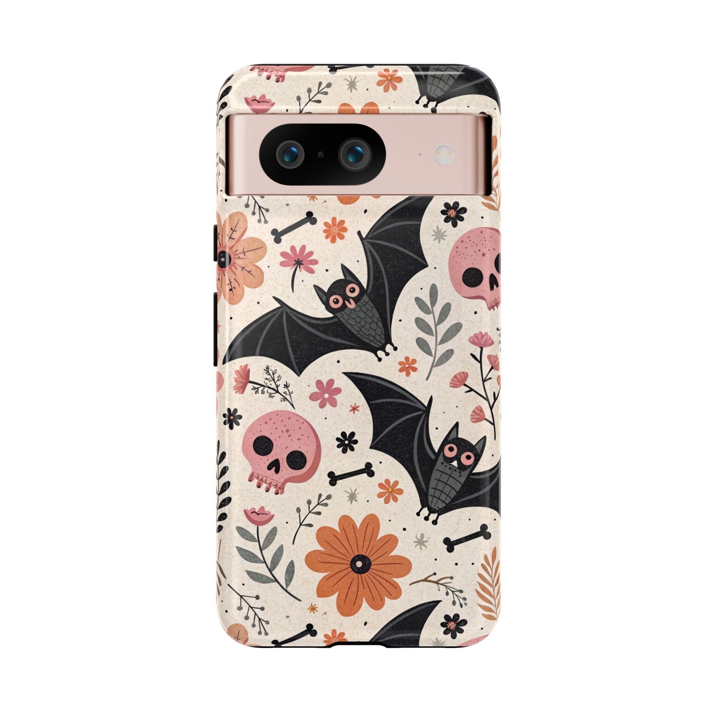 Floral Bats & Skulls Halloween Google Pixel Case