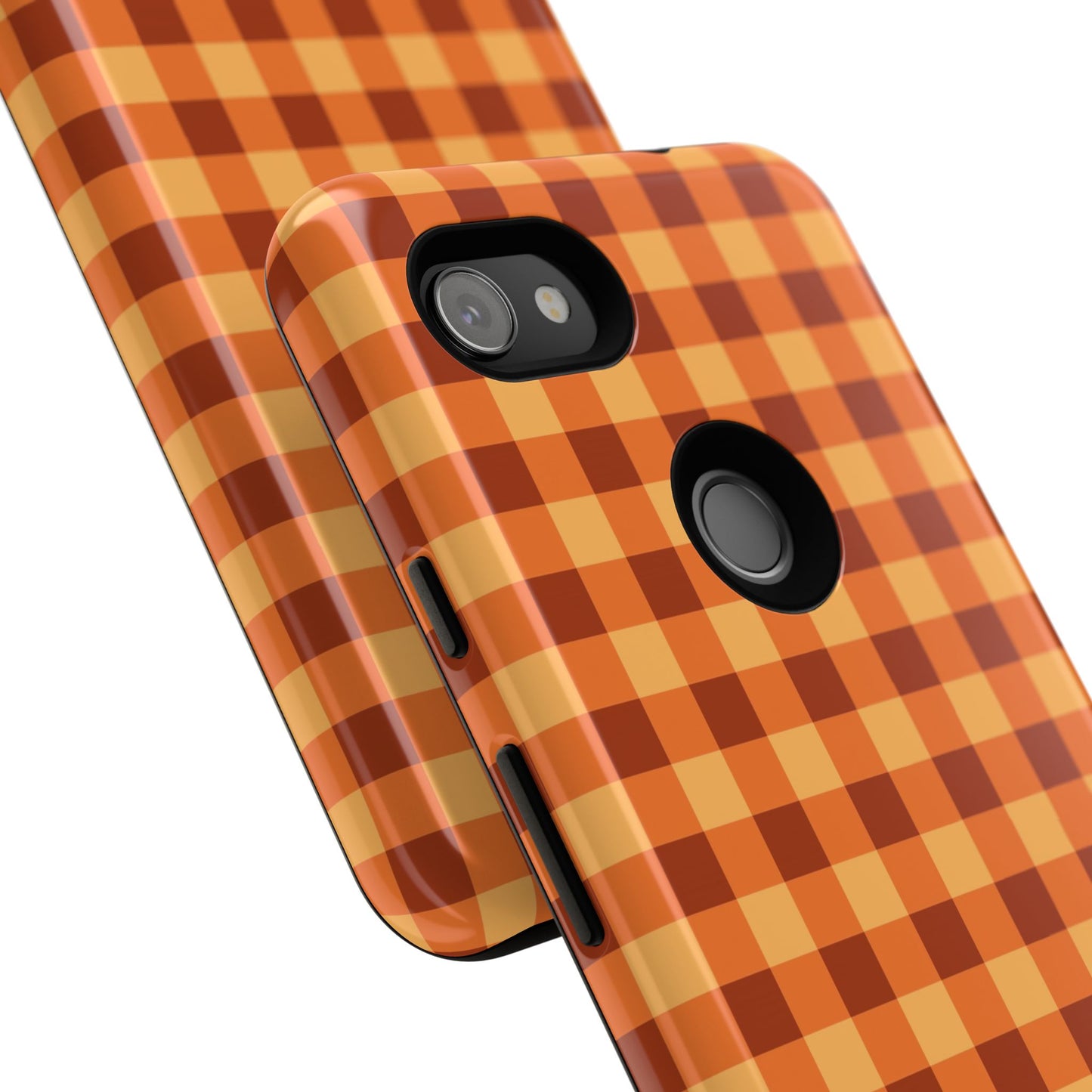 Orange Gingham Checkered Google Pixel Case