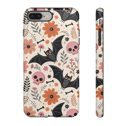 Floral Bats & Skulls Halloween iPhone Case