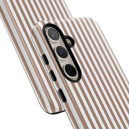 Beige & White Stripe Samsung Case