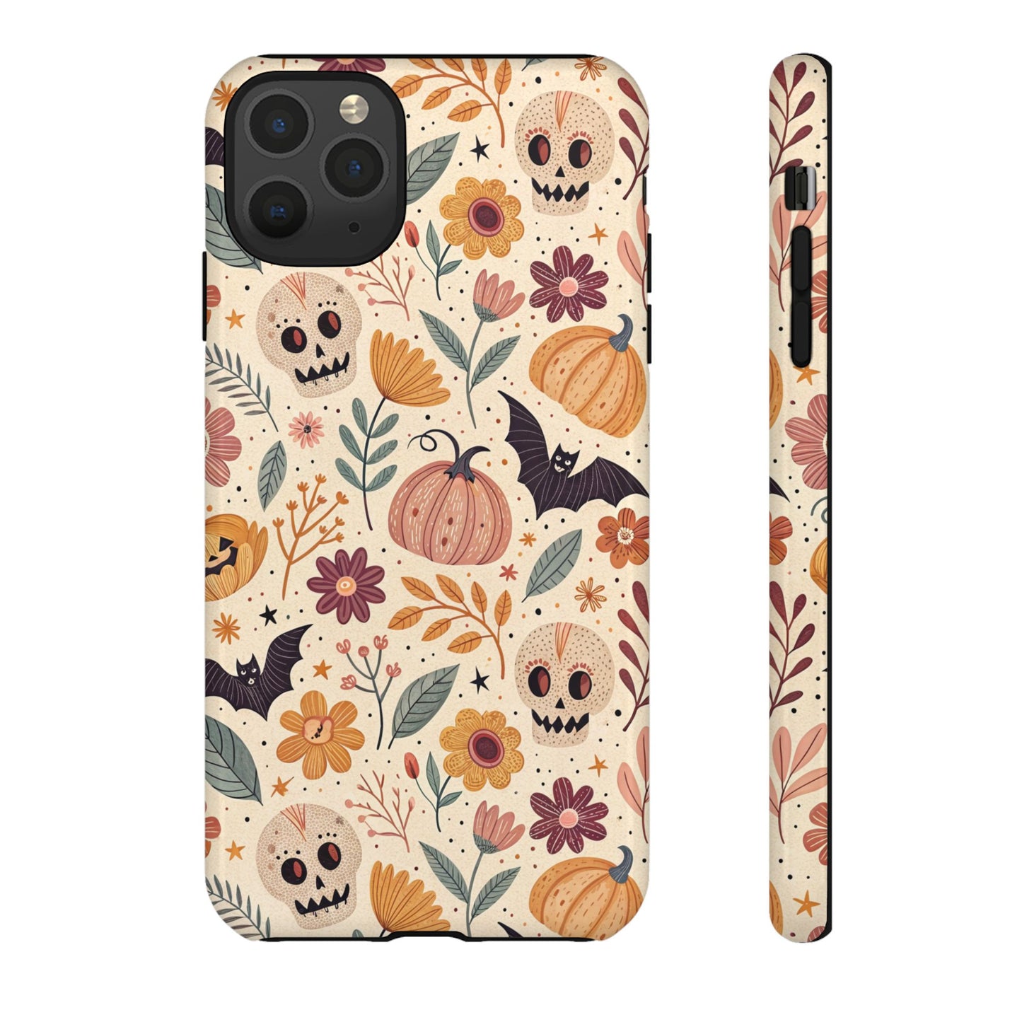 Halloween Skulls & Pumpkins Floral iPhone Case