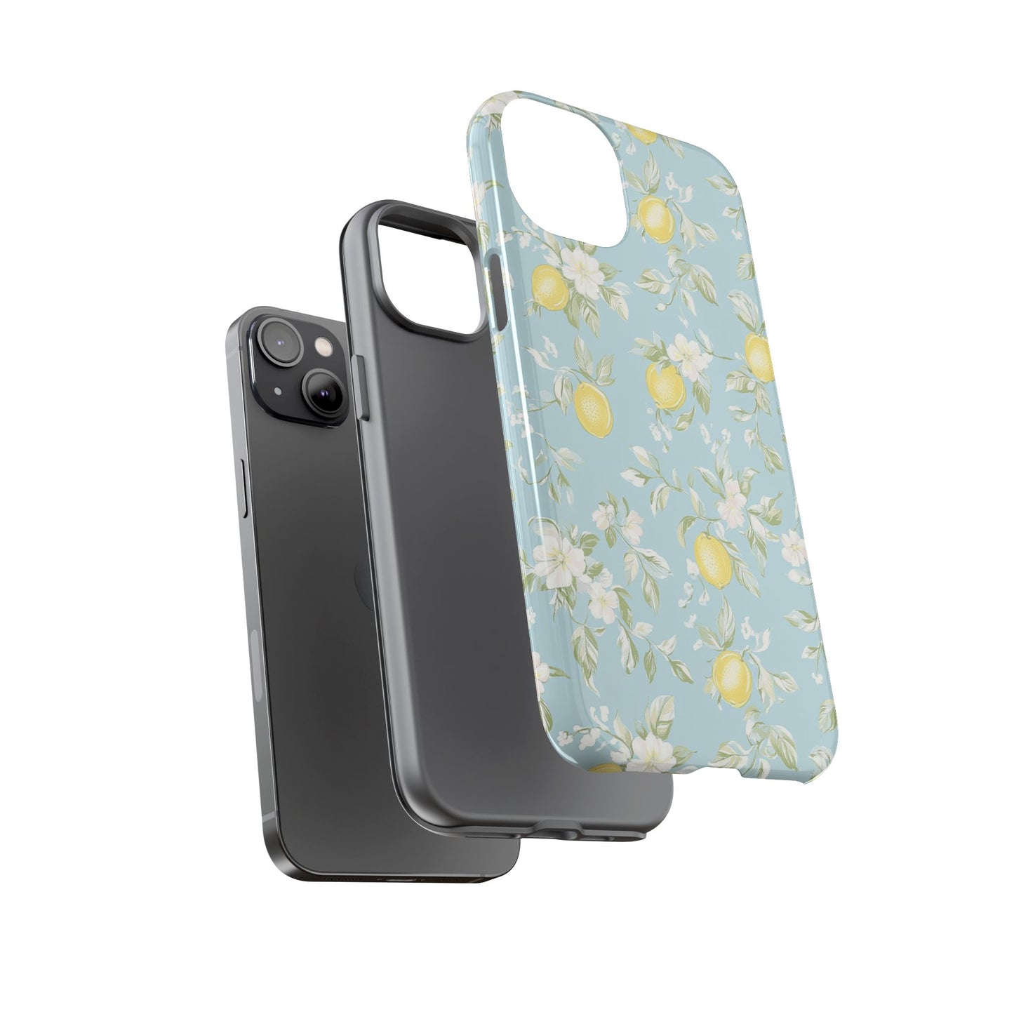 Lemon Blossom Blue iPhone Case