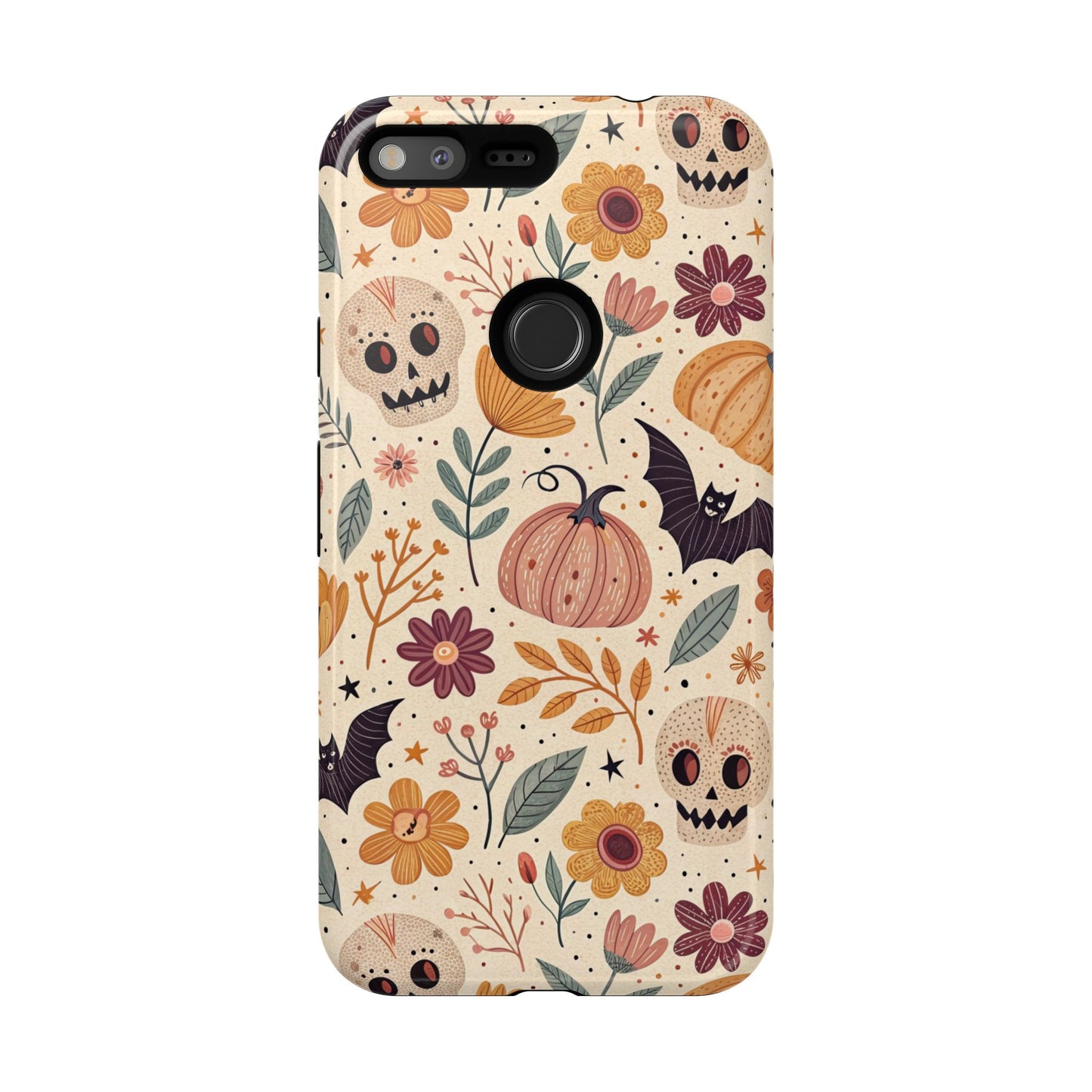 Halloween Skulls & Pumpkins Floral Google Pixel Case