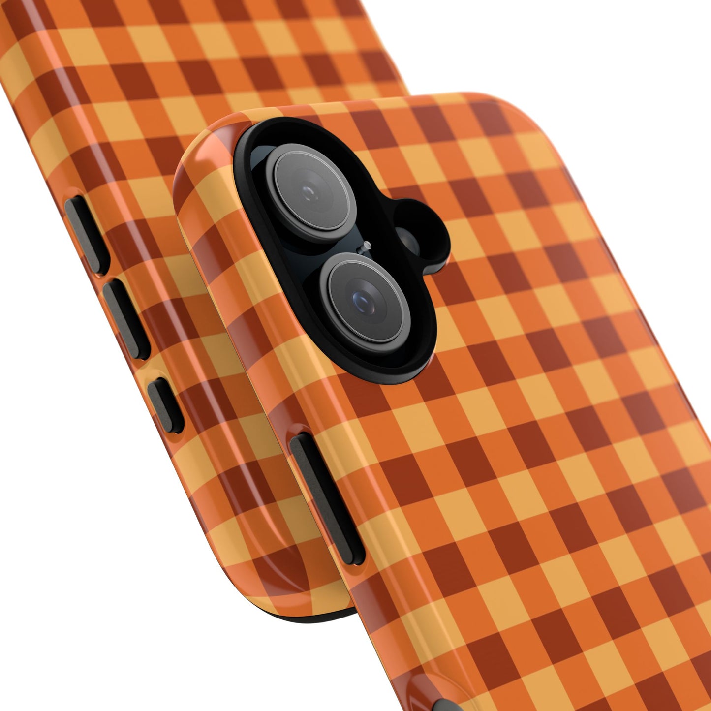 Orange Gingham Checkered iPhone Case
