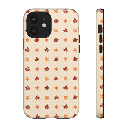 Beige Fall Floral Polka Dot iPhone Case