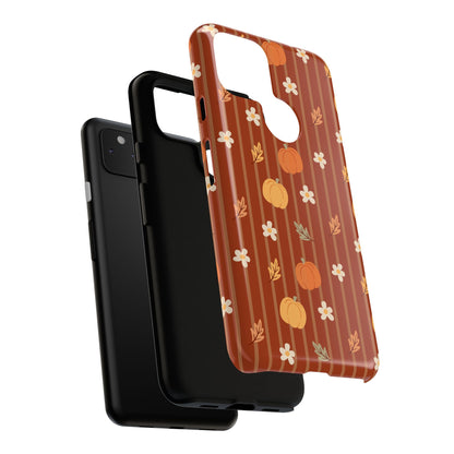 Pumpkin Spice Floral Stripe Google Pixel Case