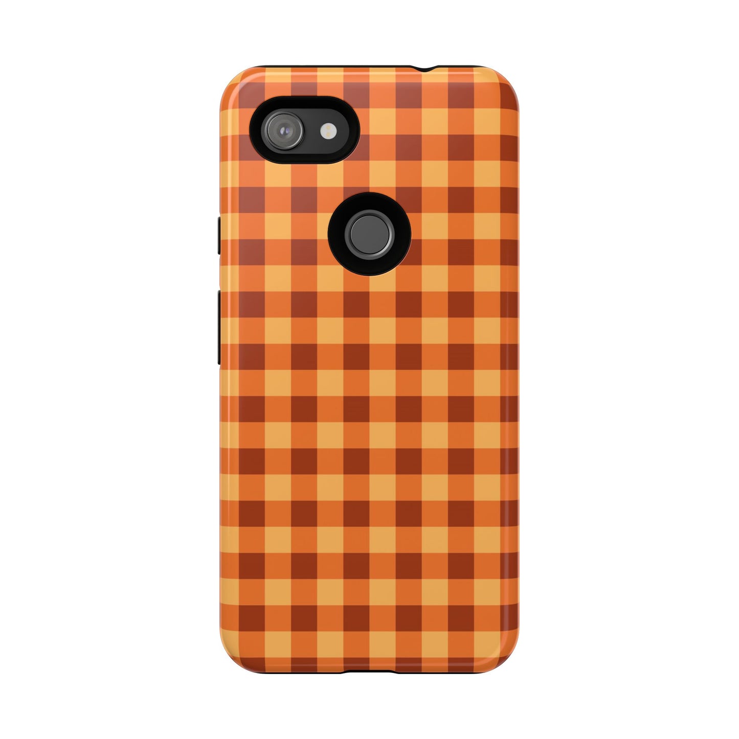 Orange Gingham Checkered Google Pixel Case