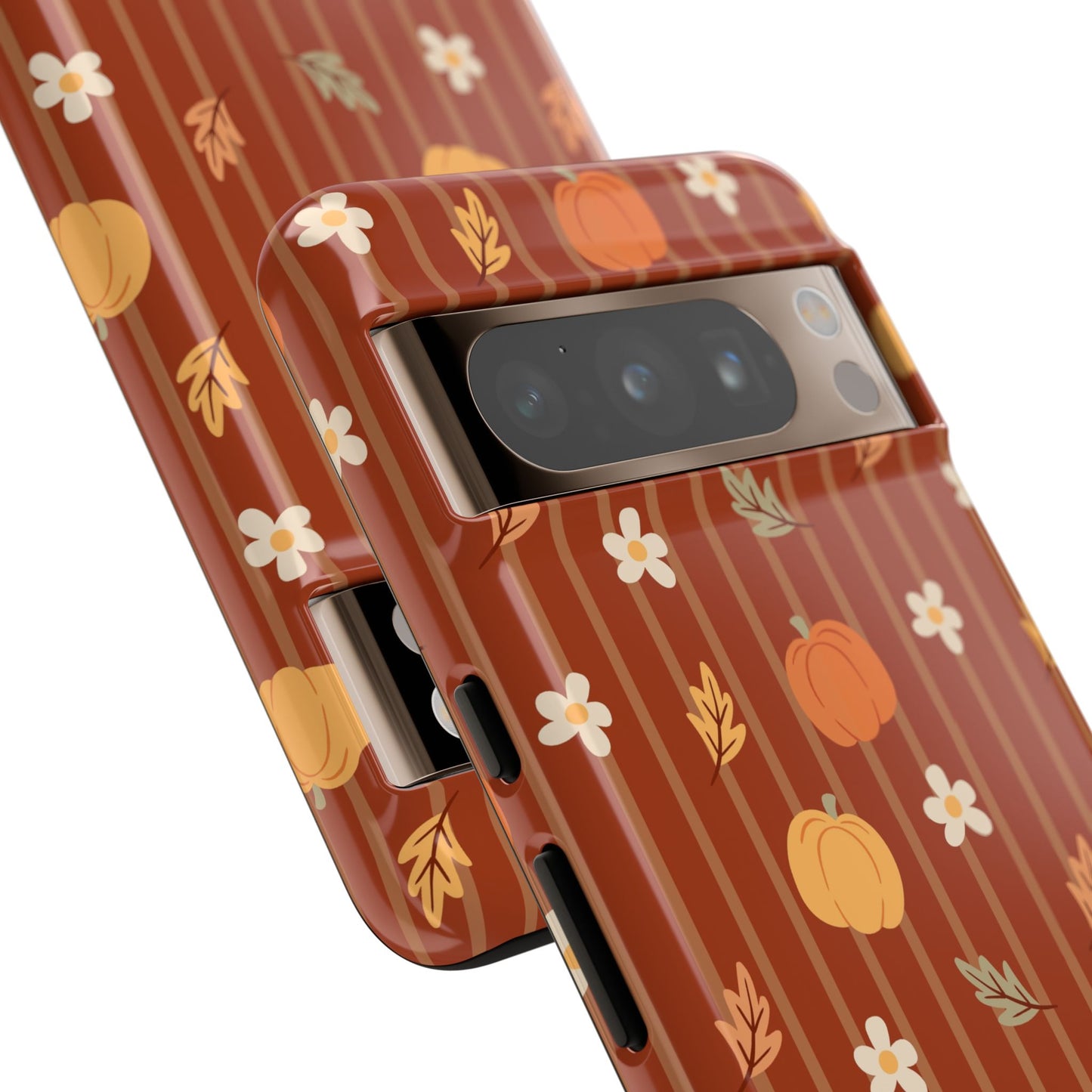 Pumpkin Spice Floral Stripe Google Pixel Case