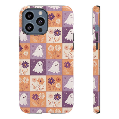 Ghost Floral Checkerboard iPhone Case