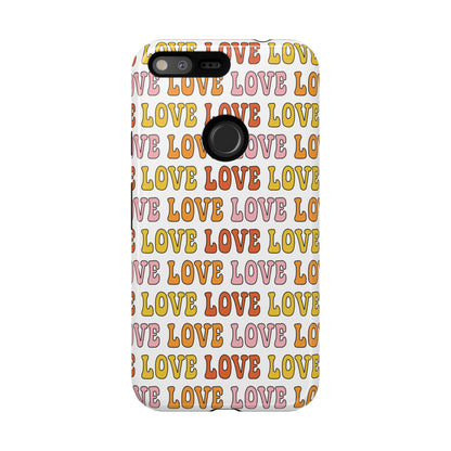 Retro LOVE Typography Google Pixel Case