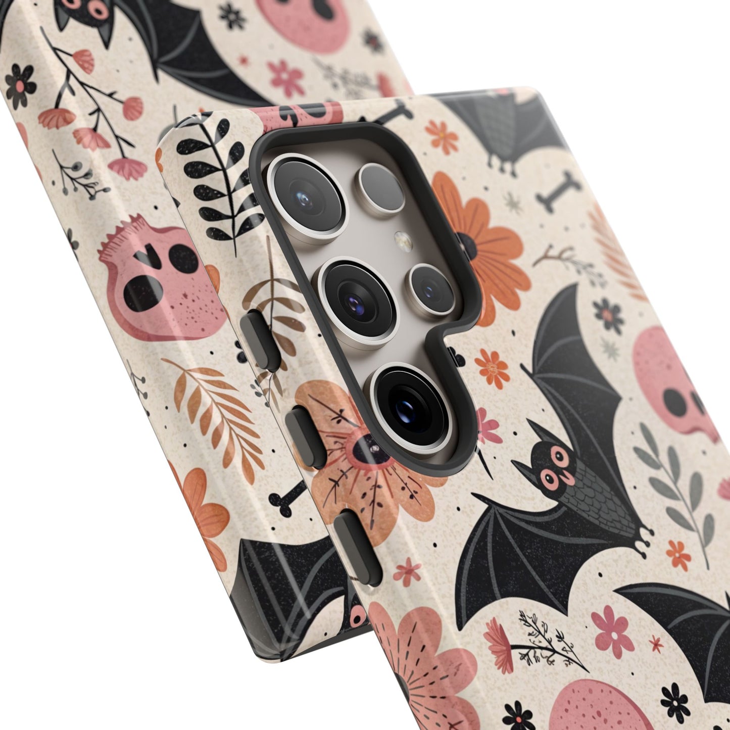 Floral Bats & Skulls Halloween Samsung Case