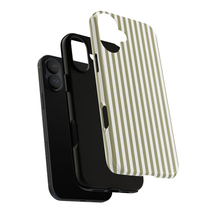 Sage & White Stripe iPhone Case
