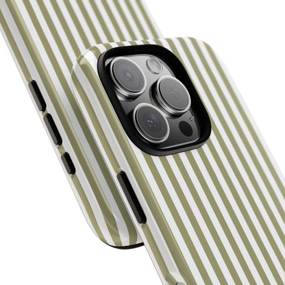 Sage & White Stripe iPhone Case