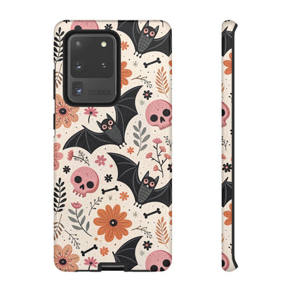 Floral Bats & Skulls Halloween Samsung Case