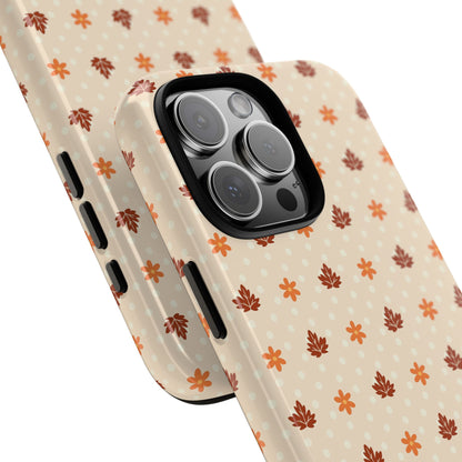 Beige Fall Floral Polka Dot iPhone Case