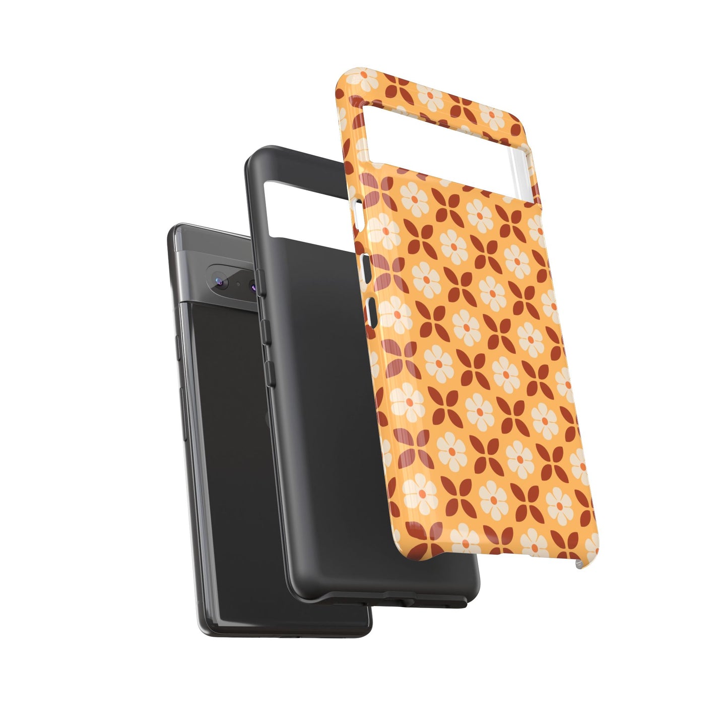 Retro Orange Flower Power Google Pixel Case