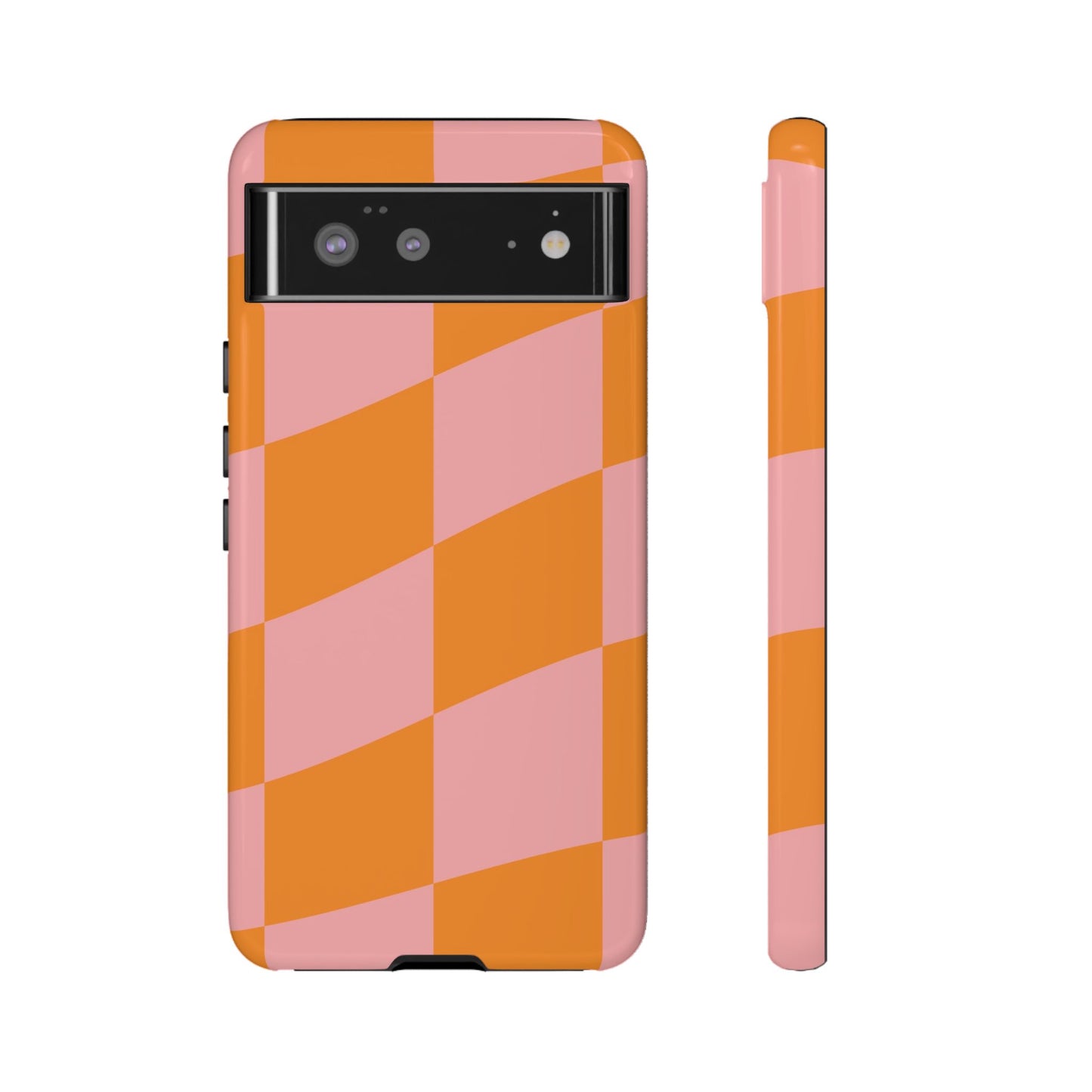 Pink & Orange Wavy Checker Google Pixel Case