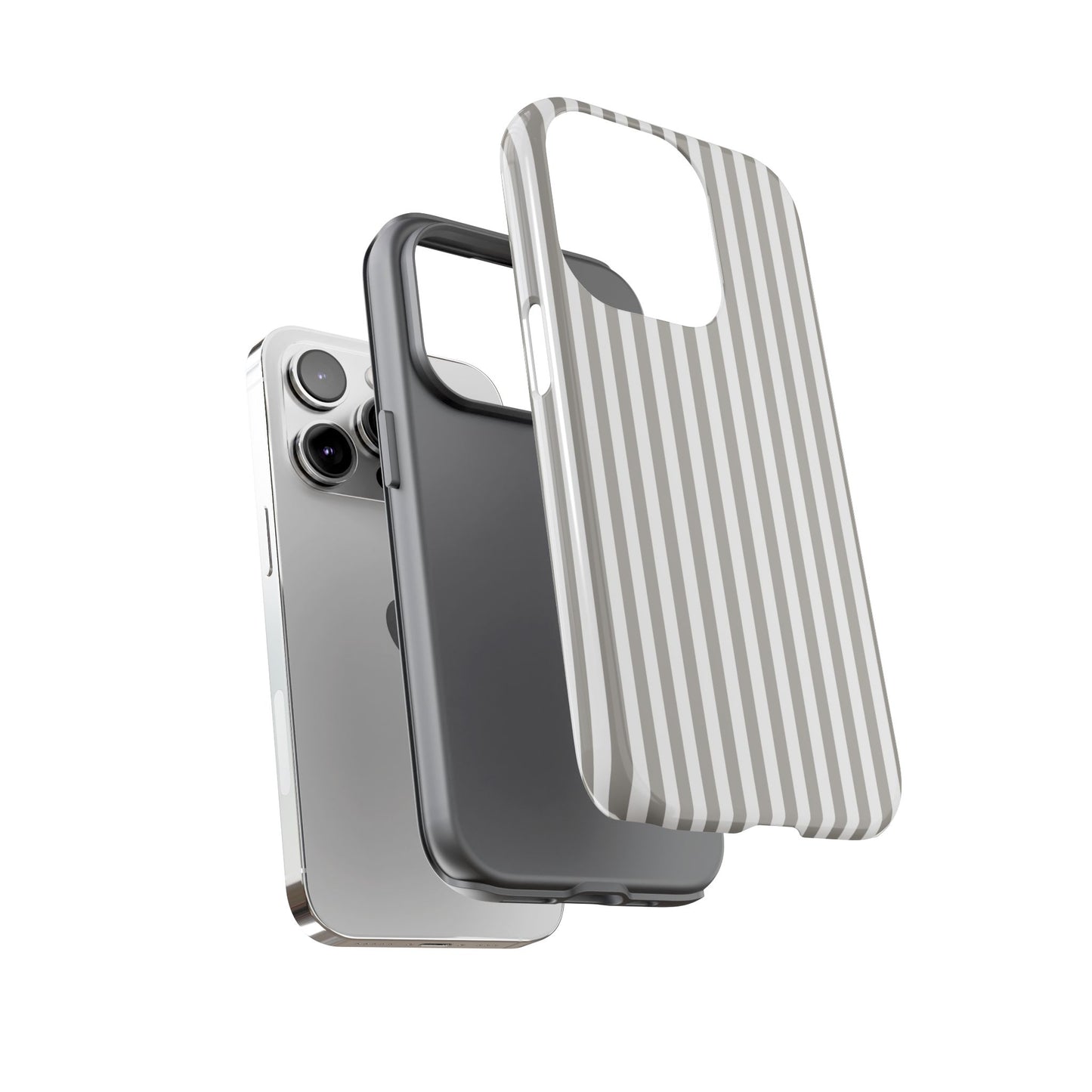 Gray & White Stripe iPhone Case