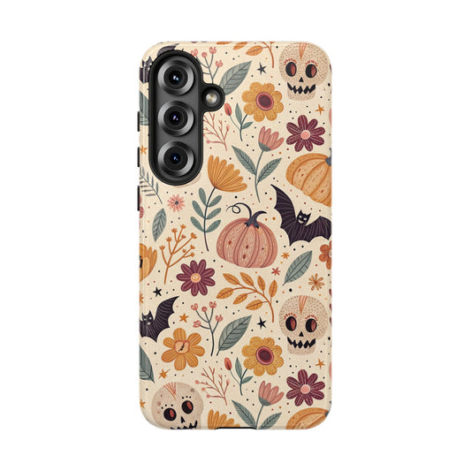 Halloween Skulls & Pumpkins Floral Samsung Case