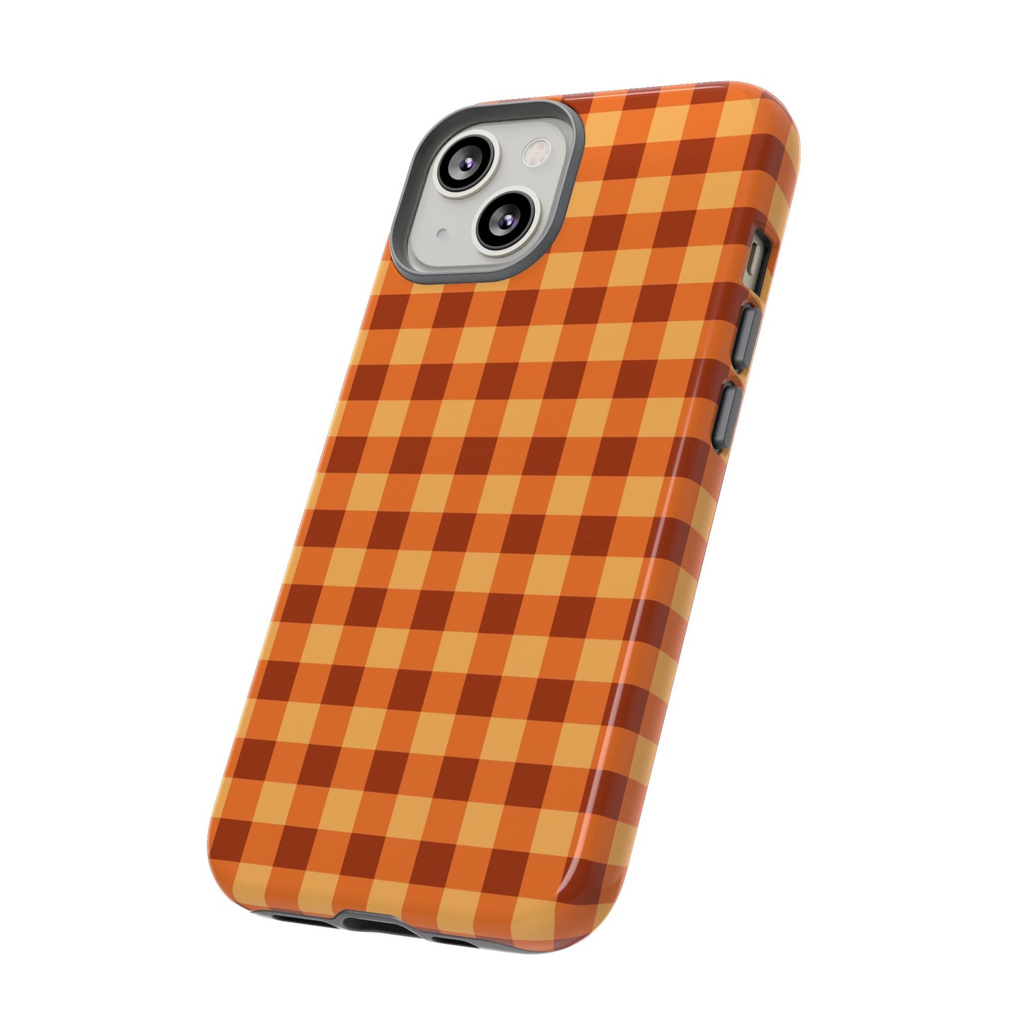 Orange Gingham Checkered iPhone Case