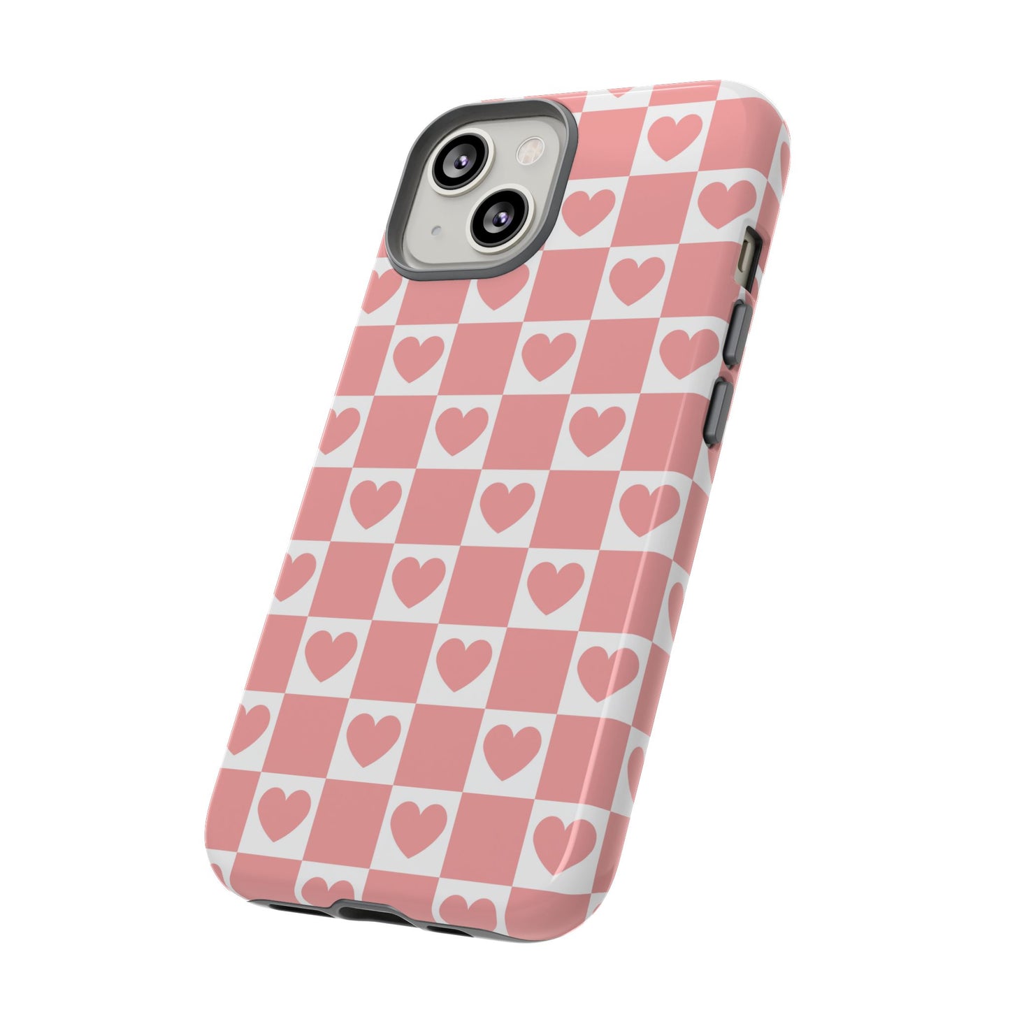 Pink Heart Checkerboard iPhone Case