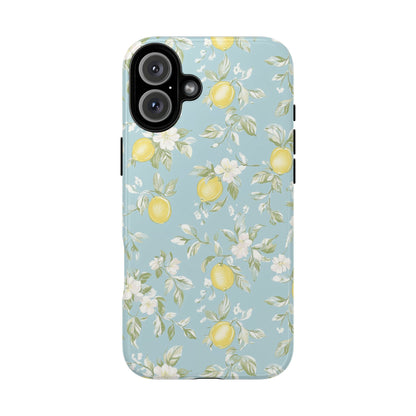 Lemon Blossom Blue iPhone Case
