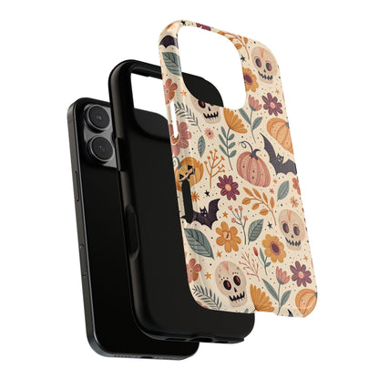 Halloween Skulls & Pumpkins Floral iPhone Case