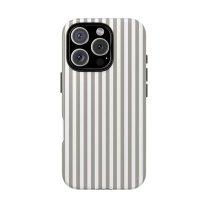 Gray & White Stripe iPhone Case