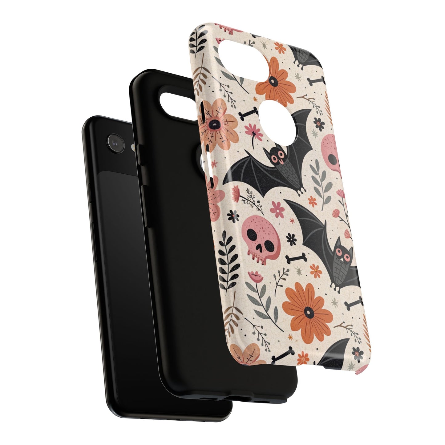 Floral Bats & Skulls Halloween Google Pixel Case